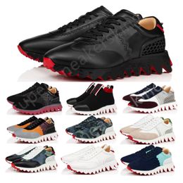 Diseñador Fondos rojos LoubiShark Zapatos casuales Zapatillas de deporte al aire libre Pareja Zapatos deportivos Hombres Mujeres Marcas Caminar casual Zapatillas de deporte EU35-46 con caja