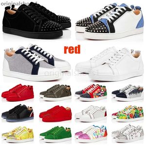 Diseñador Fondos rojos Zapatos para hombre para mujer Zapatillas de deporte de moda Corte bajo Negro Blanco Cuero Splike Tripler Mocasines Vintage Entrenadores de lujo Tamaño grande 36-47