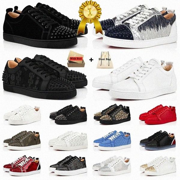 Diseñador Red Casual Junior Spikes Zapato Zapatos de fondo bajo Plataforma para hombre Mujeres Moda Corte Cuero Splike Mocasines Vintage Entrenadores de lujo Remaches Zapato