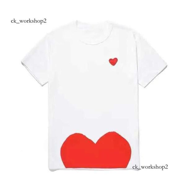 Diseñador Red Heart Fashion Borded Play Brand Summer CDGS Camisa Algodón Impreso Camiseta de manga corta High Quanlity Play Play Brand Unisex T Shirts 285