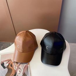 Diseñador Retro Baseball Caps PU Leather Capaz de mujer Capas Hip Hop Capas