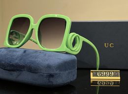 Designer Retro Box-zonnebril voor heren en dames Merkluxe g Fashion Klassieke Uv400-zonneklep met frame