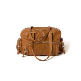 Sac de moto rétro de créateur 24SS Sac à main de luxe en cuir importé pour femmes pour femmes Men de grande capacité Sac de créateur de style à la mode et rétro 5628