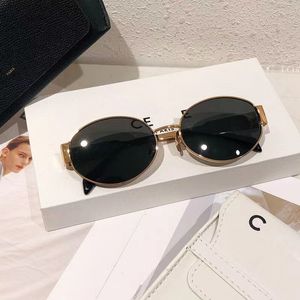 Designer retro ovale zonnebrillen voor vrouwelijke mannen trendy zonnebrillen klassieke tinten UV400 Bescherming 40235