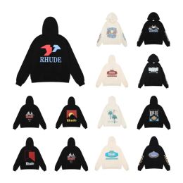 designer Rhude hoodie heren hoodie letterprint losse hoodie met lange mouwen mode sport hoodie heren dames hoge kwaliteit luxe merk zweet