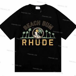 Designer Hude Men Shirts Designer Portez Summer Round Cou Sweat Rhude Shirt Short Manches extérieures Coton Rhude T-shirt T-T-T-T-T-SEET WORK WORD 677