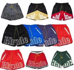 Designer Rhude herenshorts zomermode strandbroek heren hoge kwaliteit streetwear rood blauw zwart paars broek heren losse korte maat S-XL