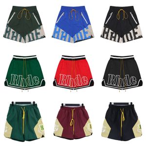 Designer Rhude Men's Shorts Summer Fashion Beach Pants rhude Men High Quality Street Wear Red Blue Black Purple Pants Mens Loose Short