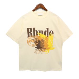 Designer Rhude Hommes T-Shirts homme femme marque de luxe Tees t-shirt été col rond manches courtes en plein air mode loisirs pur coton imprimé amant vêtements