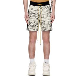 Designer Rhude Shorts Summer Fashion Beach Hommes Haute Qualité Sport Wear Blanc Pantalon Vert Mens Court US Taille S-XL