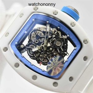 Designer Ri Mlies Montres de luxe Montres pour hommes Montre mécanique SJ RM055 Blanc Céramique Dur Homme Poignet Naturel Bleu Miroir Titane Métal Boucle Mechani