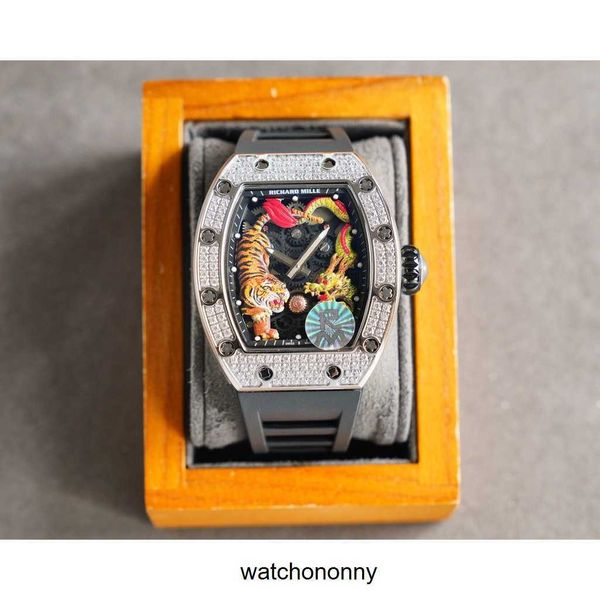 Designer Ri Mliles Luxury Watchs Automatic Mechanical Watch Richa Milles RM51-01 Swiss Sapphire Mirror Rubber Watch Band avec Mouvement Mens Sport Brand Watches
