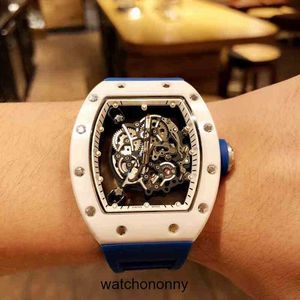 Ontwerper Ri mliles Luxe horloges Mechanisch cool Horloges Factory rm055 heren zakelijk vrije tijd wit keramiek blauwe tape heren 2023 Style22LF