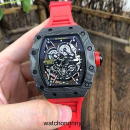 Designer Ri mliles Luxe horloges horloges polshorloge Heren mechanisch horloge Richa Milles Rm35-02 Volautomatisch uurwerk Saffierspiegel Rubberen horlogeband WatV