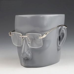 Lunettes de lunettes sans bord de crête pour femmes pour hommes carrés de lecture de lunettes en alliage en métal en argent d'or 54-18-140 mm LU 268i