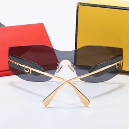 Diseñador Gafas de sol sin montura para mujer Moda Hombres Gafas de sol F Beach Drives Goggle Adumbral Gafas de sol para mujer de alta calidad Anteojos