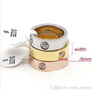 Anneau de créateur 18 km d'amour en or avec cristal pour femme Ring Jewelry Men Mariage Promesse Anneaux pour femmes Gift Engagement avec boîte