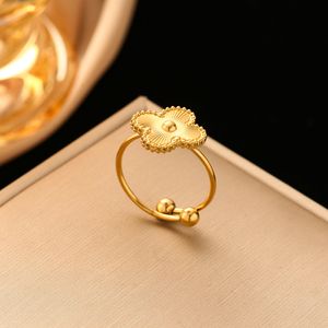 Designer Ring 4/Four Leaf Clover Ring Damesring Goud Verzilde liefdesringen Luxe sieraden Accessoires Party Gift