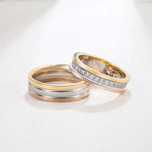 Designer ring Carter Hoog Goud 18K Rose Gouden Ring Gekleurd Goud Klassiek Geel Wit Goud Tritone Ring Paar