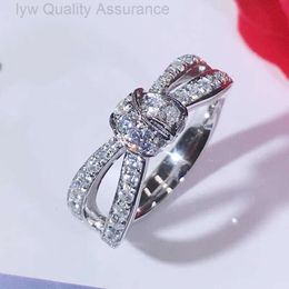 Anneau de créateur Chaumets Moisanite Ring Bijoux Luxury Shangjia Tieyuan Arc enveloppé en diamant complet 925 argent sterling 18k Rose Colored Gold