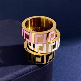 Designer Ring Paar Bandring Letterringen Hoge kwaliteit verzilverde ring Trend Matching Supply