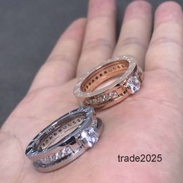 Diseñadores de anillos de diseñador Anillos de lujo para mujeres Diamantes completos desmontables Dos estilos de pareja Regalo de nivel superior Fiesta de moda informal