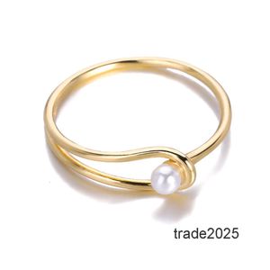 Designer Ring Elegant Temperament Parel Ringen Voor Vrouwen Eenvoudige Romantische Bruiloft Mode Vrouwelijke Sieraden Vinger Accessoires Geschenken Voor Vrouw