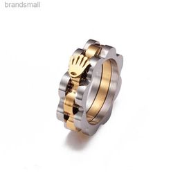 Anillo de diseñador para mujer Anillos de banda Estilo Acero Color dorado Cadena de corona Hip Hop Velocímetro Hombre inoxidable Rock Rap Party Jewellery 221114