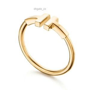 Designer ring voor dames gouden ring 18K vergulde draadring voor dames Heren trouwring Open ring met parelmoer diamanten ring Titanium zilver Rosé goud