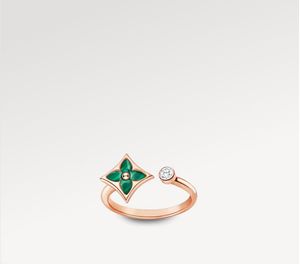Anneau de créateur pour femmes Anneau de luxe 18k Mois d'or de pearl Bague de mariage rose vert rouge