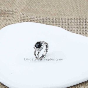 Bague de créateur en or pour femmes, bijoux de mariage de mode, noir, luxe, amour incrusté, anneaux en argent 18 carats, fiançailles, Onyx CZ, accessoires de banquet 0UL7