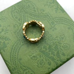 Designer Ring Gouden Bloempatroon Liefde Luxe Ringen Blauwe Diamant Mode Dames Sieraden Mannen Shining G Letter