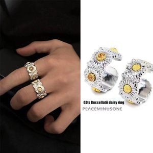 Bague de créateur ins Bagues de marguerite populaires pour dames hommes bijoux de créateurs de haut niveau Ouverture réglable Anneau GD même style incontournables à la mode