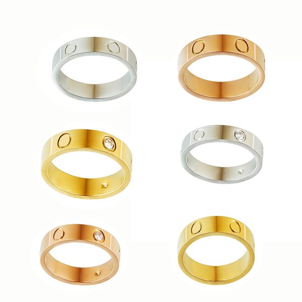 Bague de créateur Love Rings rose or argent acier inoxydable sud-américain Couple anneaux Design de mode femmes bijoux taille 4mm-6mm largeur style celtique