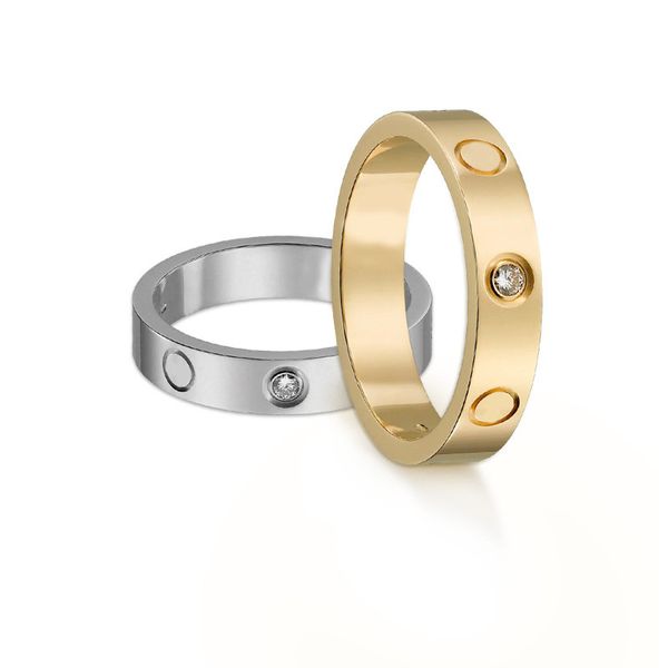 anillo de diseño anillos de amor oro rosa mujer diamante moissanite tornillo de compromiso para hombre clavo clásico lujo bague boda hombres plata joyería banda titanio plata regalo