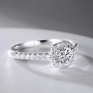 Bague de créateur Love Round Luxury Real 100% Moissanite et 100% 925 Bagues en argent pour femmes hommes diamant mode mariage cadeau de fiançailles pour les femmes avec boîte de qualité supérieure