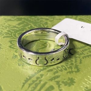 Bague de créateur Love Silver Ring, bijoux de luxe pour hommes et femmes, bague fine, bague de fiançailles, confession, bague de mariage