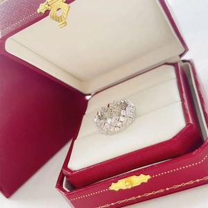 Bague de créateur bagues de diamant de luxe mode féminine trois rangées diamant argent bijoux à la mode cadeaux couple bagues style personnalisé nice5