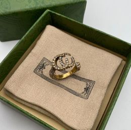 Anillo de diseño anillo de joyería de lujo anillo de diamante anillo de alfabeto regalo