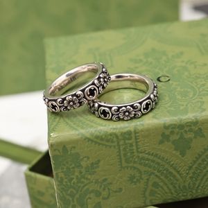 Bague de créateur bagues de luxe pour femmes lettres mode argent motif de vigne à la mode Couple anneaux hommes tempérament cadeaux de vacances