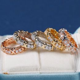 Designer ring luxe dames designer draad crossover ring zilver mode klassieke sieraden Paar stijlen Jubileumcadeau Bruiloft Liefhebbers Geschenken met diamanten