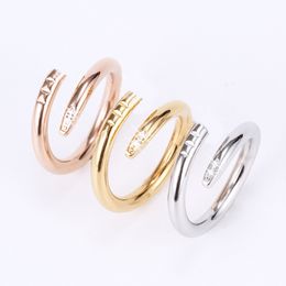 Designer ring nagelringen voor vrouwen heren sieraden 18K rose goud zilveren diamanten ring luxe sieraden bruiloft cadeau hoge kwaliteit maat 5-11