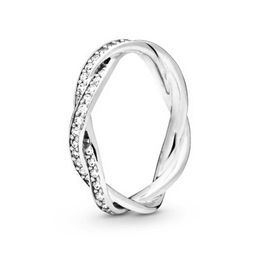 Designer Ring Nieuwe populaire 925 Sterling verzilverde ringen Sparkling boog knoop stapelbare ringen kubieke zirconia vrouwen mannen geschenken sieraden ring voor vrouw