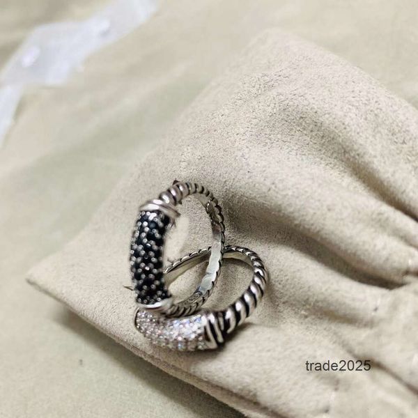 Bague de créateur anneaux Dy torsadé croix femmes mode platine plaqué noir Thai argent vente chaude bijoux de luxe femmes anneau