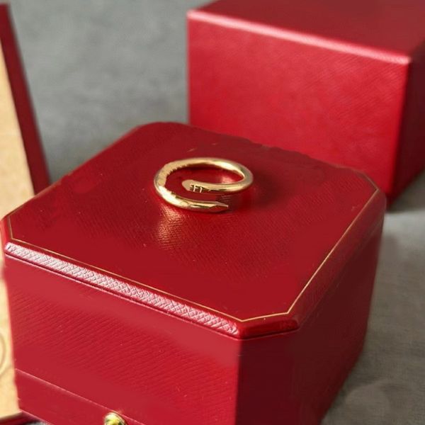Anillos de anillo de diseñador para mujeres anillo de amor anillos de alta calidad 18k oro rosa vintage joyería de uñas de dedo tamaño anillo de diamante 5-8 regalos de compromiso de anillo de bodas ZL015 C4