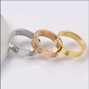 anillo de diseñador Anillo de banda de amor de acero de titanio Hombres y anillos para mujer Joyería Pareja Regalos Tamaño 5-11