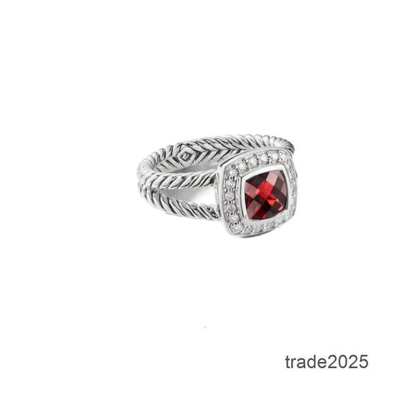 Bague de créateur Vintage grenat, bande de fiançailles en cuivre pour femmes, bijoux avec incrustation rouge