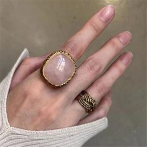 Designer Ring Bruiloft Verlovingsringen Vrouwen Roze Diamanten Ring Retro Oogverblindende Mode-sieraden