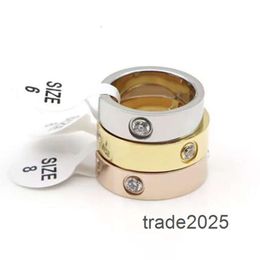 Designerring met doos 4 mm 5,5 mm Titanium staal Silver Gold Love Rings Bague voor heren en vrouwen bruiloftspaar verlovingsliefhebbers Gift Sieraden Maat 5-11