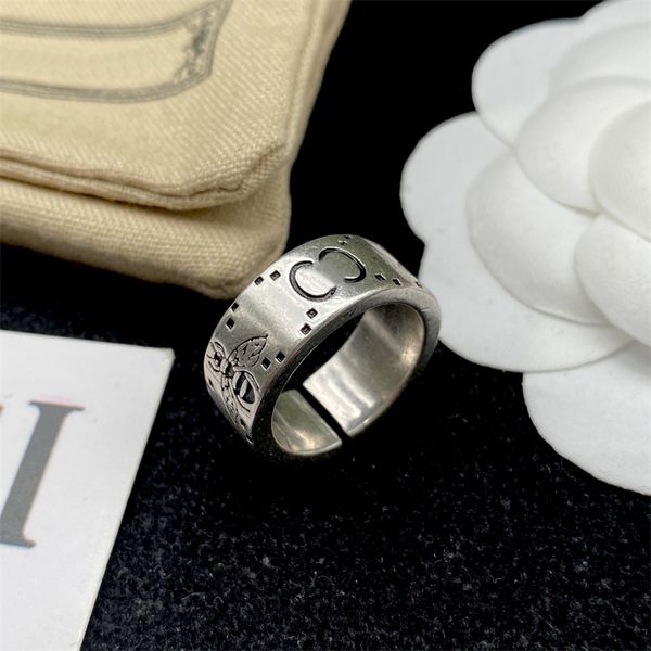 Anneau de créateur pour femmes Anneaux Bee Mens Silver Band Rings Bijoux Engagement Gift